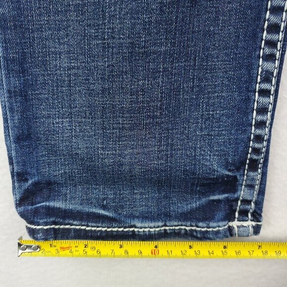 BKE Buckle Mason Jeans Distressed Denim Stretch Taper "34x34" Actual 36x35 - Picture 7 of 10